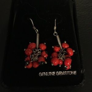 Huayruru seeds silver 950 dangle earrings